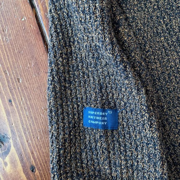 Superdry Vintage Men's Crew Neck Textured Knit Medium 100% Cotton Sweater EUC - Picture 7 of 11